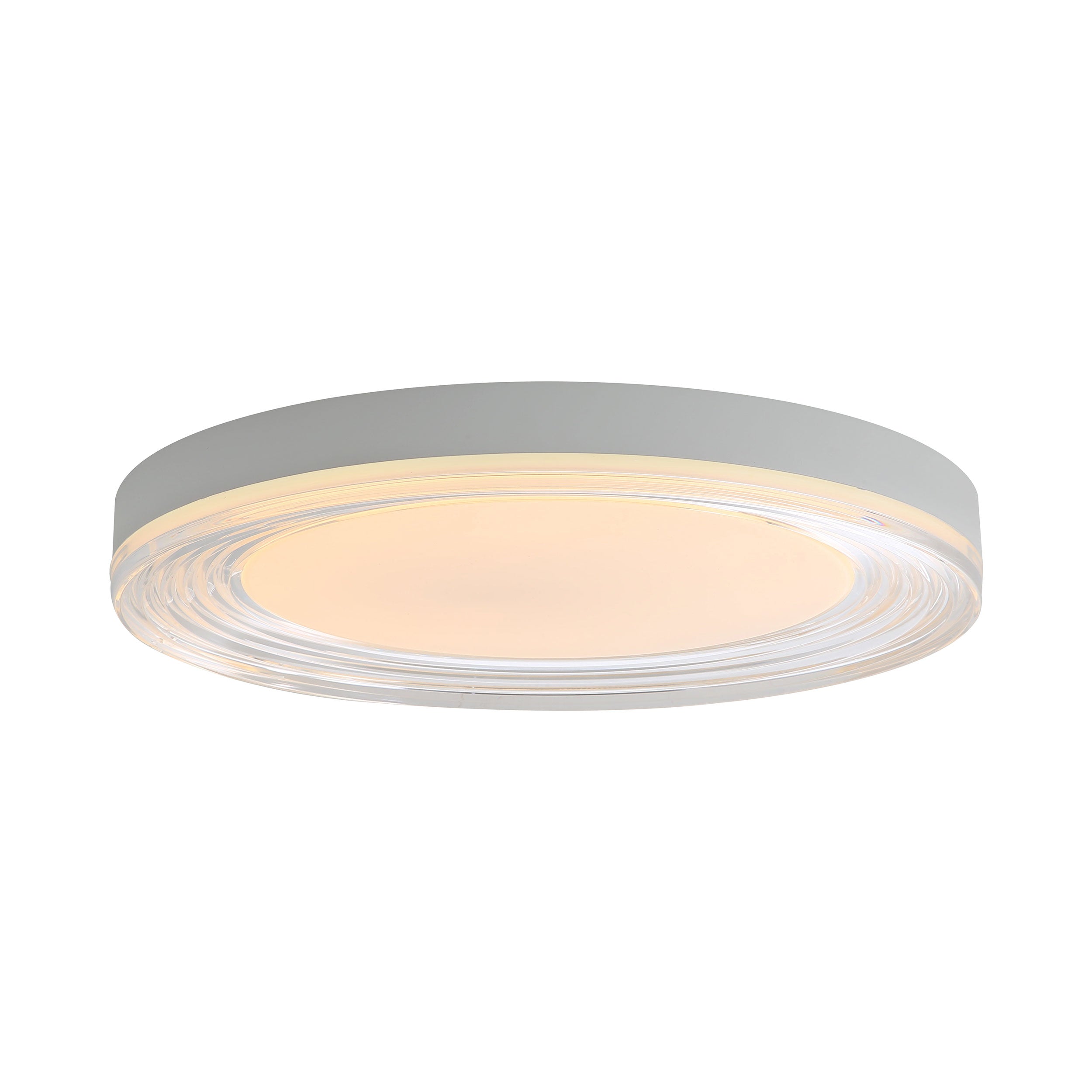 Ondulada Integrated LED 20in Flush Mount in Sand White and Clear Glass
