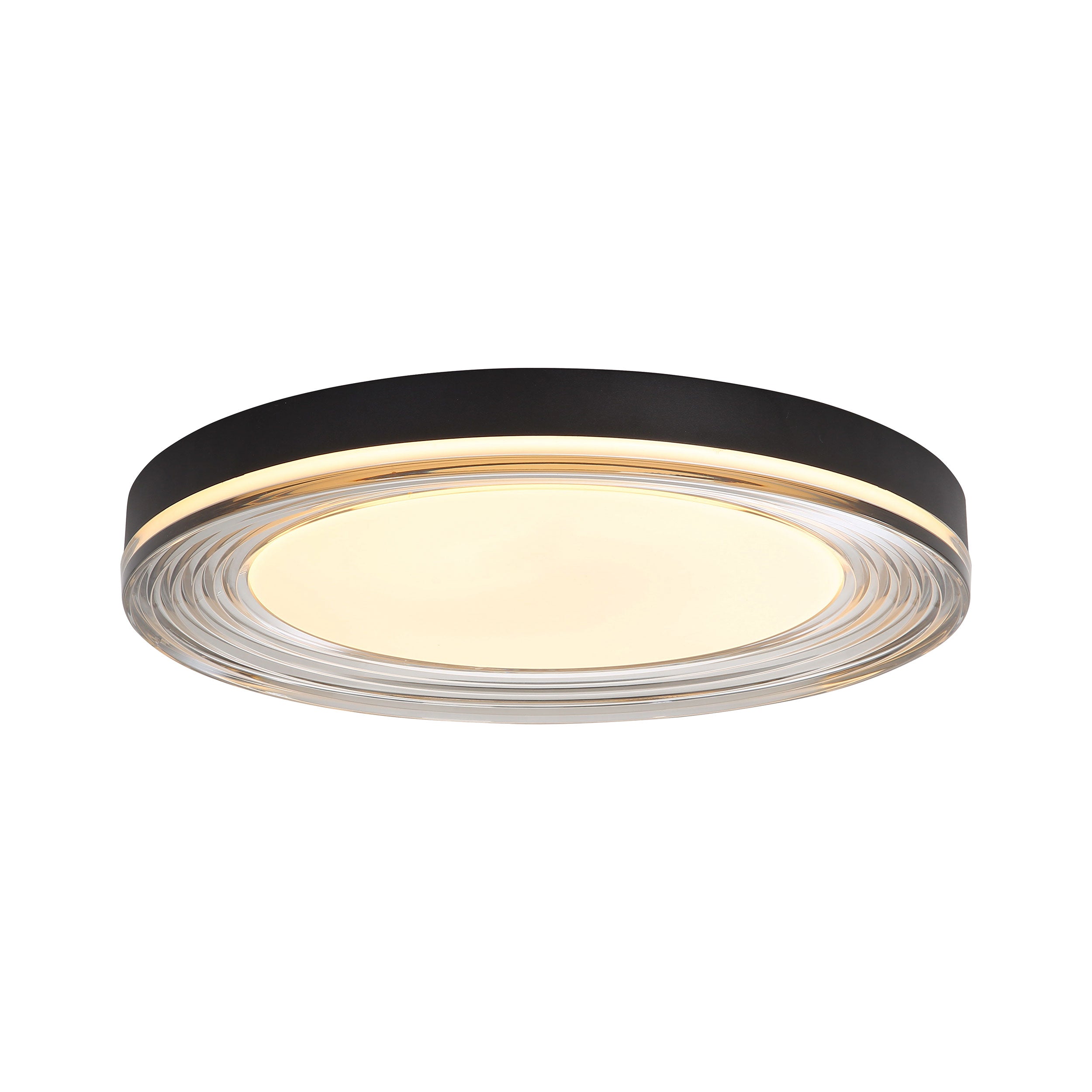 Ondulada LED Flush Mount - 20" in Sand Black with Smoky Glass - - Golden Lighting