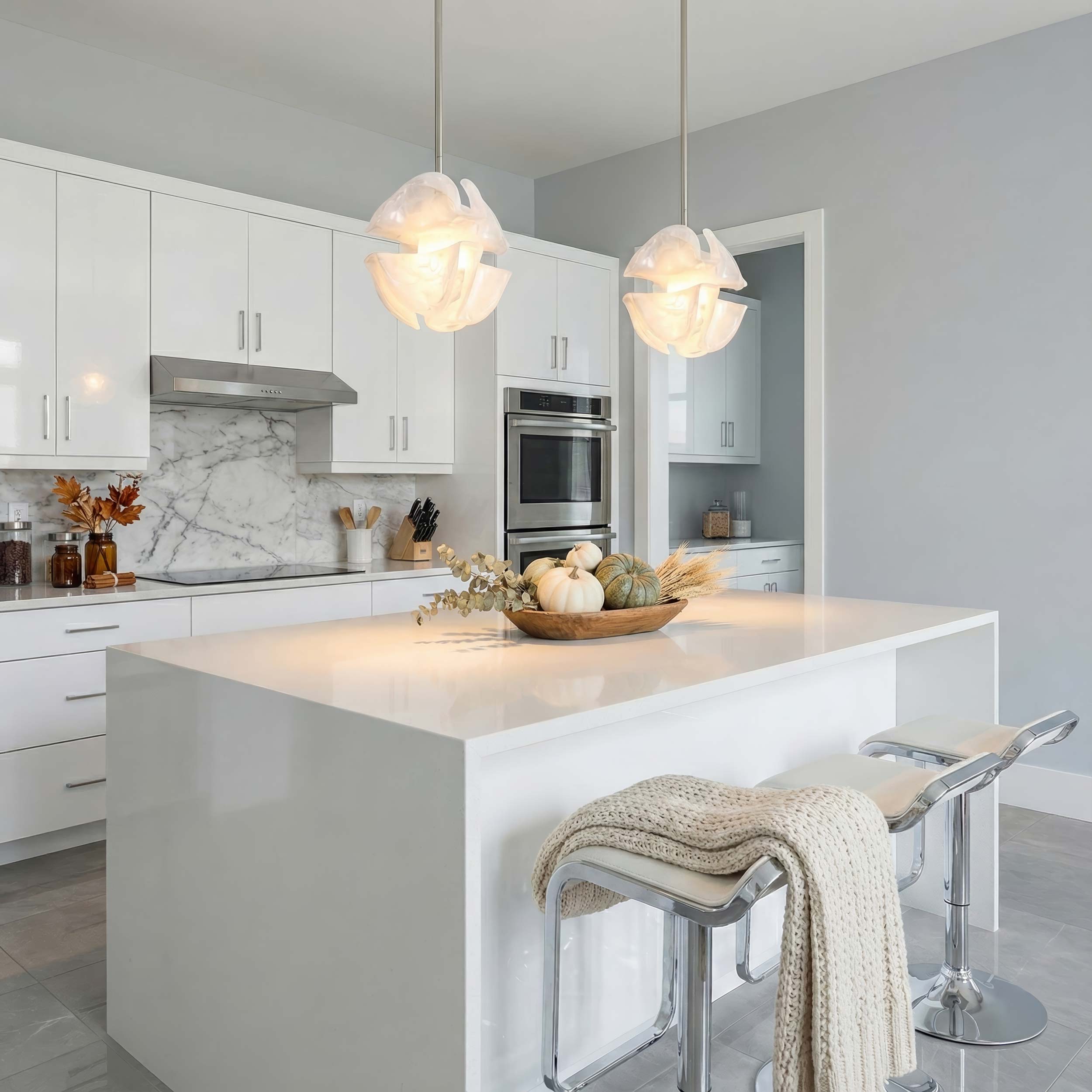 Golden Lighting Glacier Integrated LED Pendant in Polished Nickel - - Golden Lighting