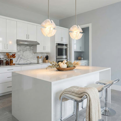 Golden Lighting Glacier Integrated LED Pendant in Polished Nickel - - Golden Lighting