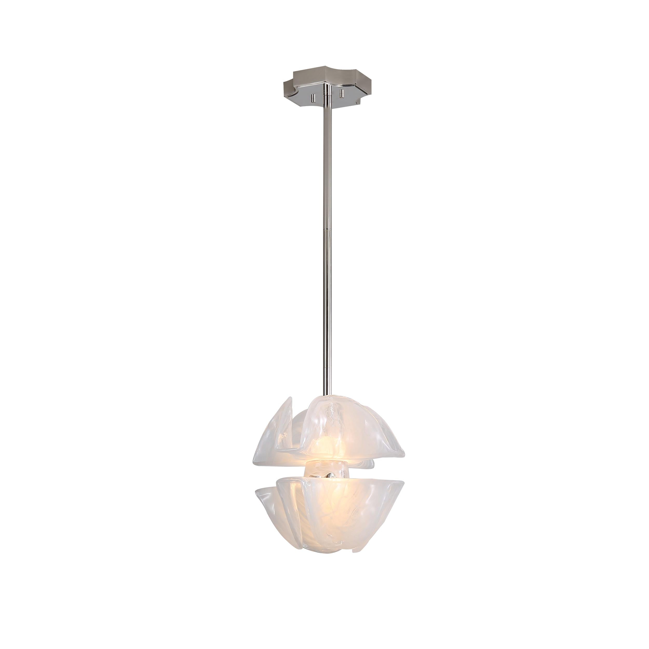 Golden Lighting Glacier Integrated LED Pendant in Polished Nickel - - Golden Lighting