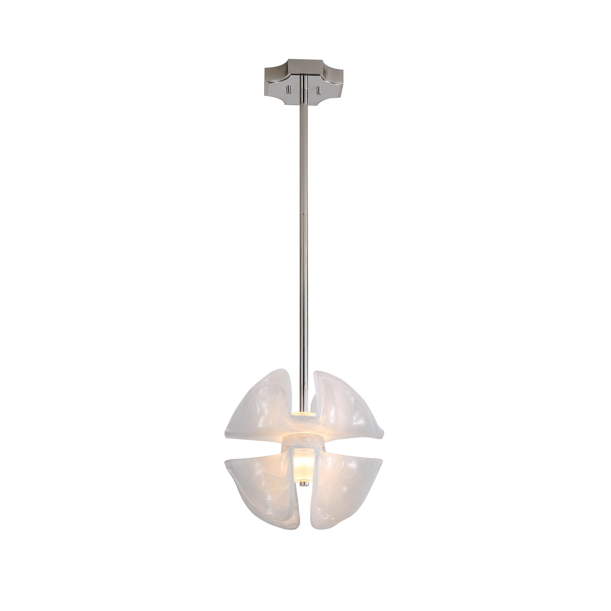 Golden Lighting Glacier Integrated LED Pendant in Polished Nickel - - Golden Lighting