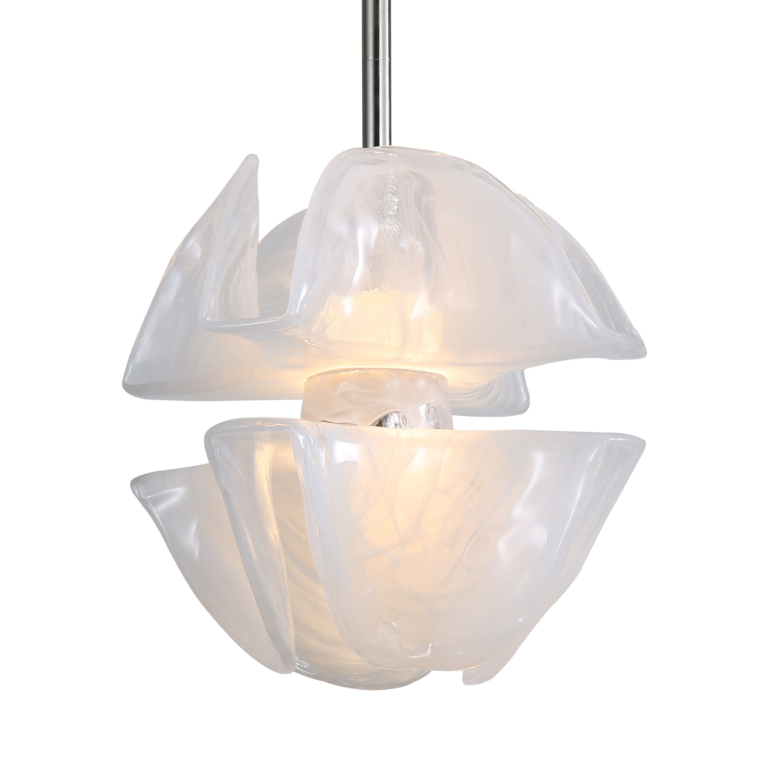 Golden Lighting Glacier Integrated LED Pendant in Polished Nickel - - Golden Lighting