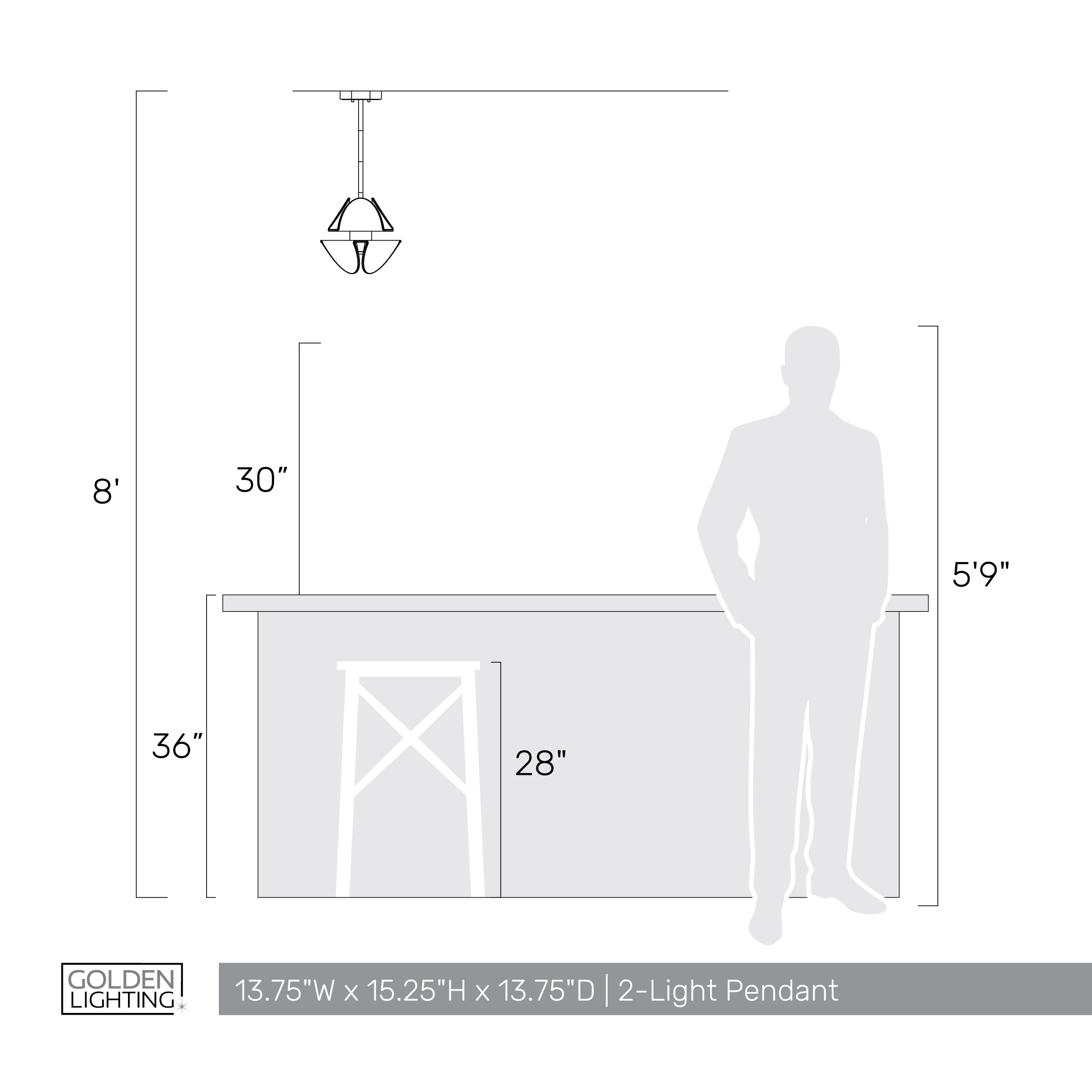 Golden Lighting Glacier Integrated LED Pendant in Polished Nickel - - Golden Lighting