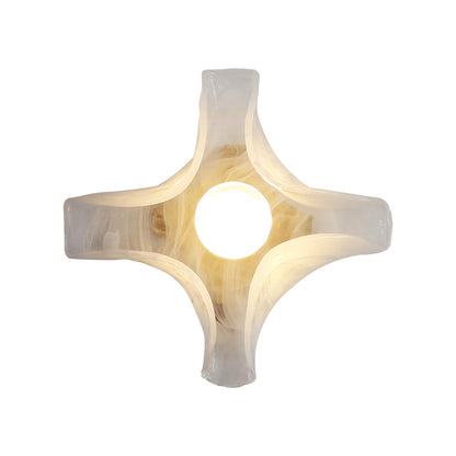 Glacier LED Flush Mount in Polished Nickel with Icy Glass Shade - Default Title - Golden Lighting