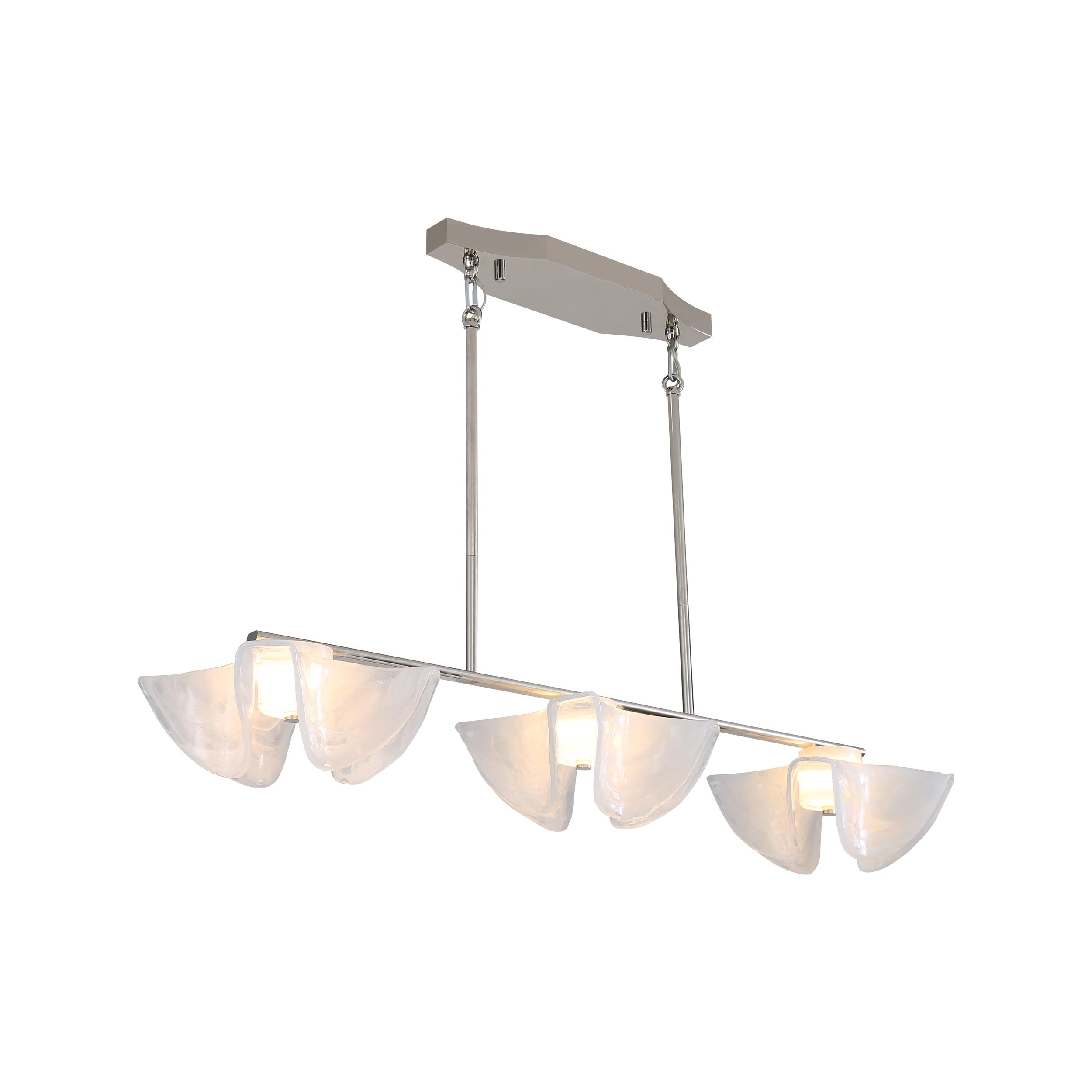 Golden Lighting Glacier Integrated LED Island Light in Polished Nickel - - Golden Lighting