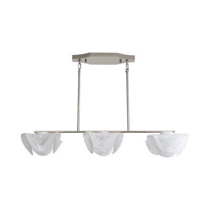 Glacier LED Linear Pendant in Polished Nickel with Icy Glass Shade - - Golden Lighting