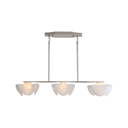 Glacier LED Linear Pendant in Polished Nickel with Icy Glass Shade - Default Title - Golden Lighting