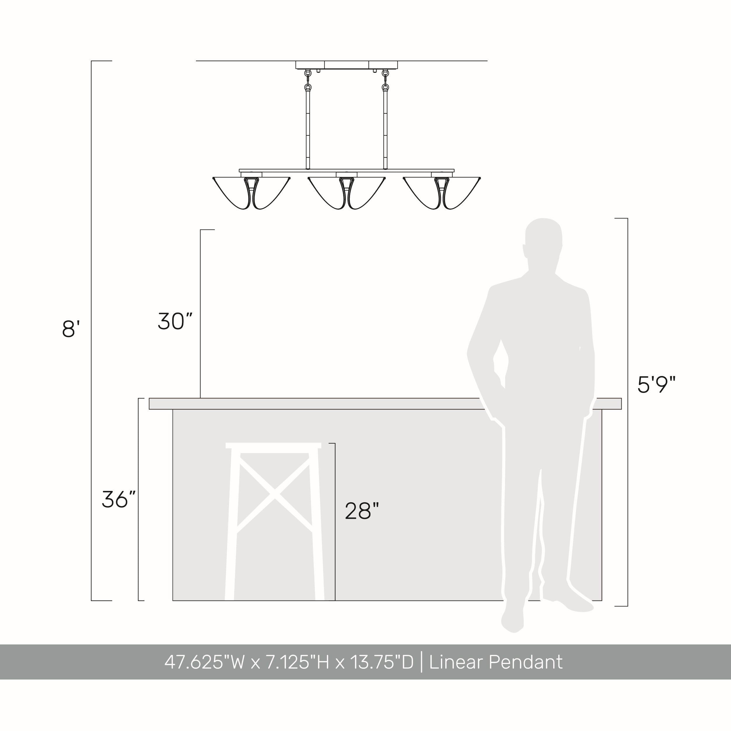 Golden Lighting Glacier Integrated LED Island Light in Polished Nickel - - Golden Lighting