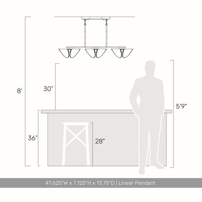 Golden Lighting Glacier Integrated LED Island Light in Polished Nickel - - Golden Lighting
