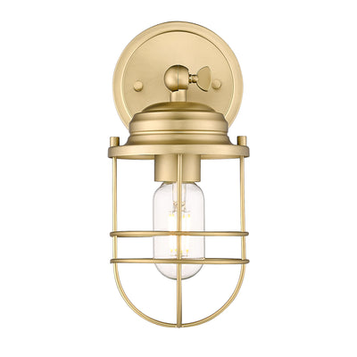 Golden Lighting Seaport 1-light Wall Sconce in Brushed Champagne Brass - - Golden Lighting