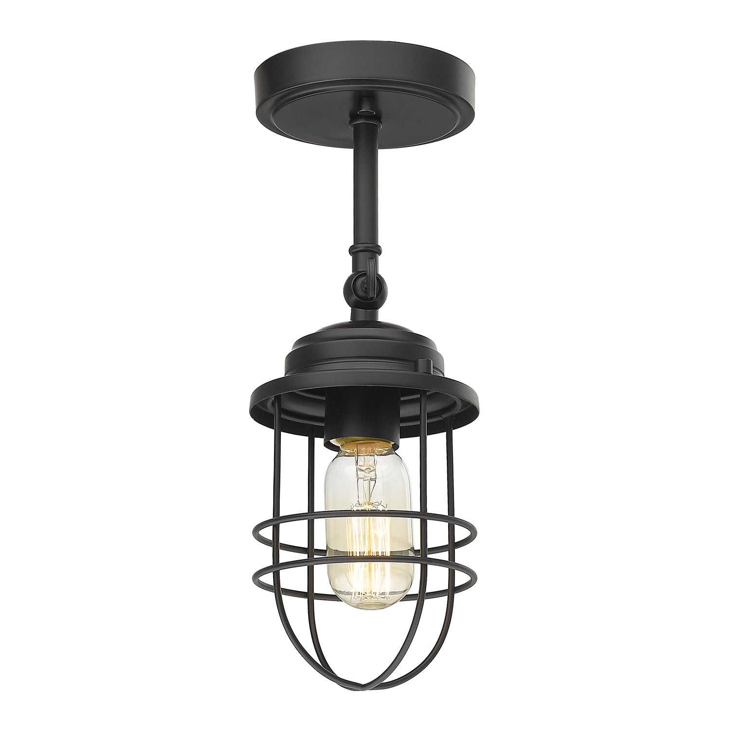 Golden Lighting Seaport 1-light Wall Sconce in Matte Black - - Golden Lighting