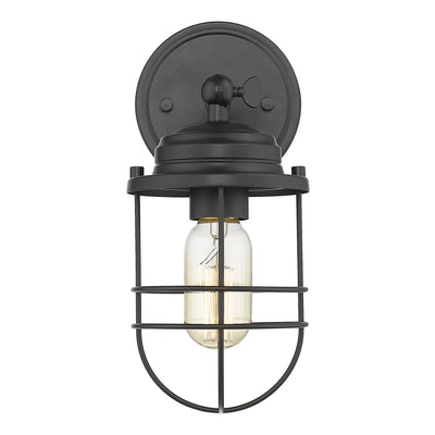 Golden Lighting Seaport 1-light Wall Sconce in Matte Black - - Golden Lighting