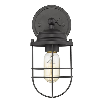Seaport 1-Light Wall Sconce in Matte Black - Default Title - Golden Lighting