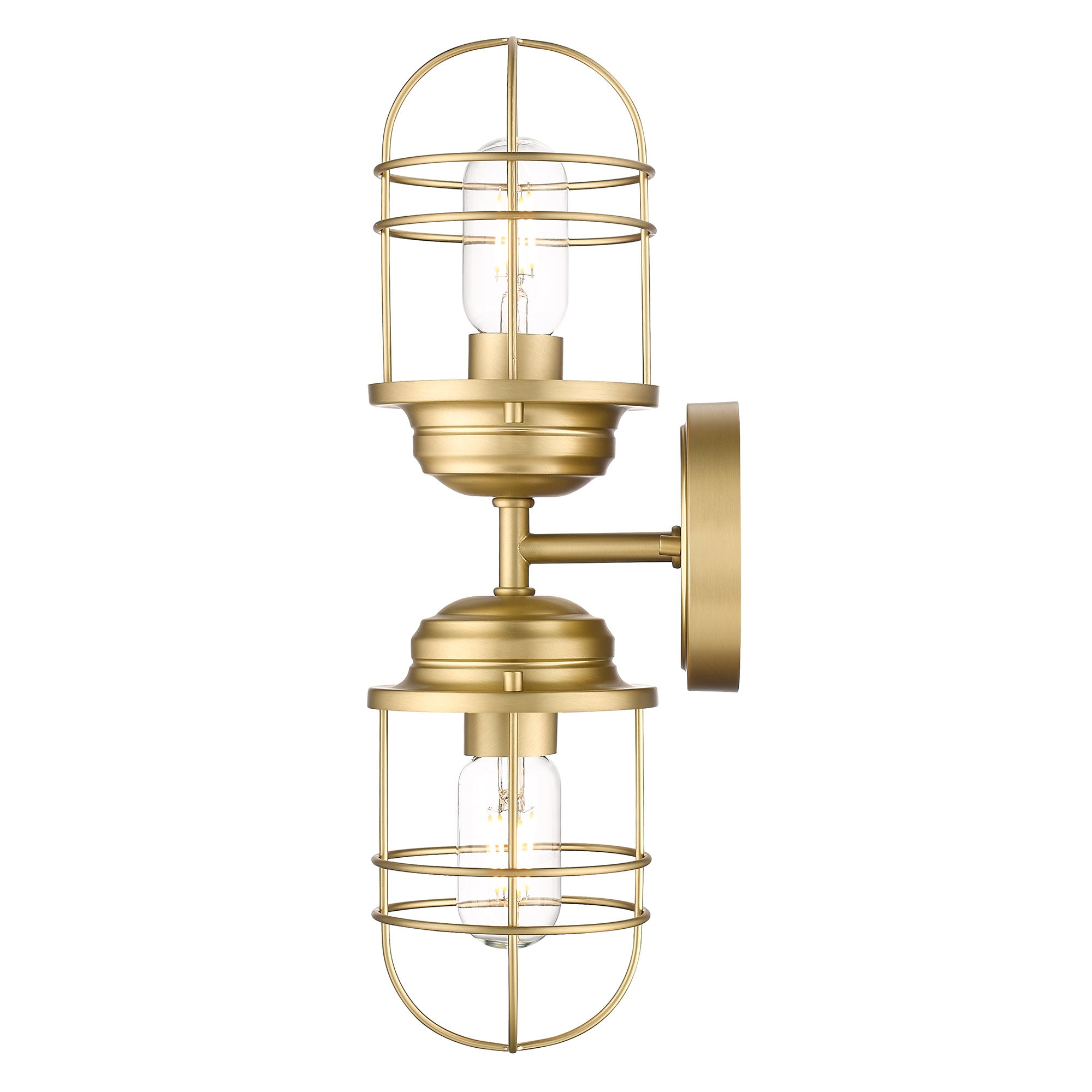 Golden Lighting Seaport 2-light Vanity in Brushed Champagne Brass - - Golden Lighting