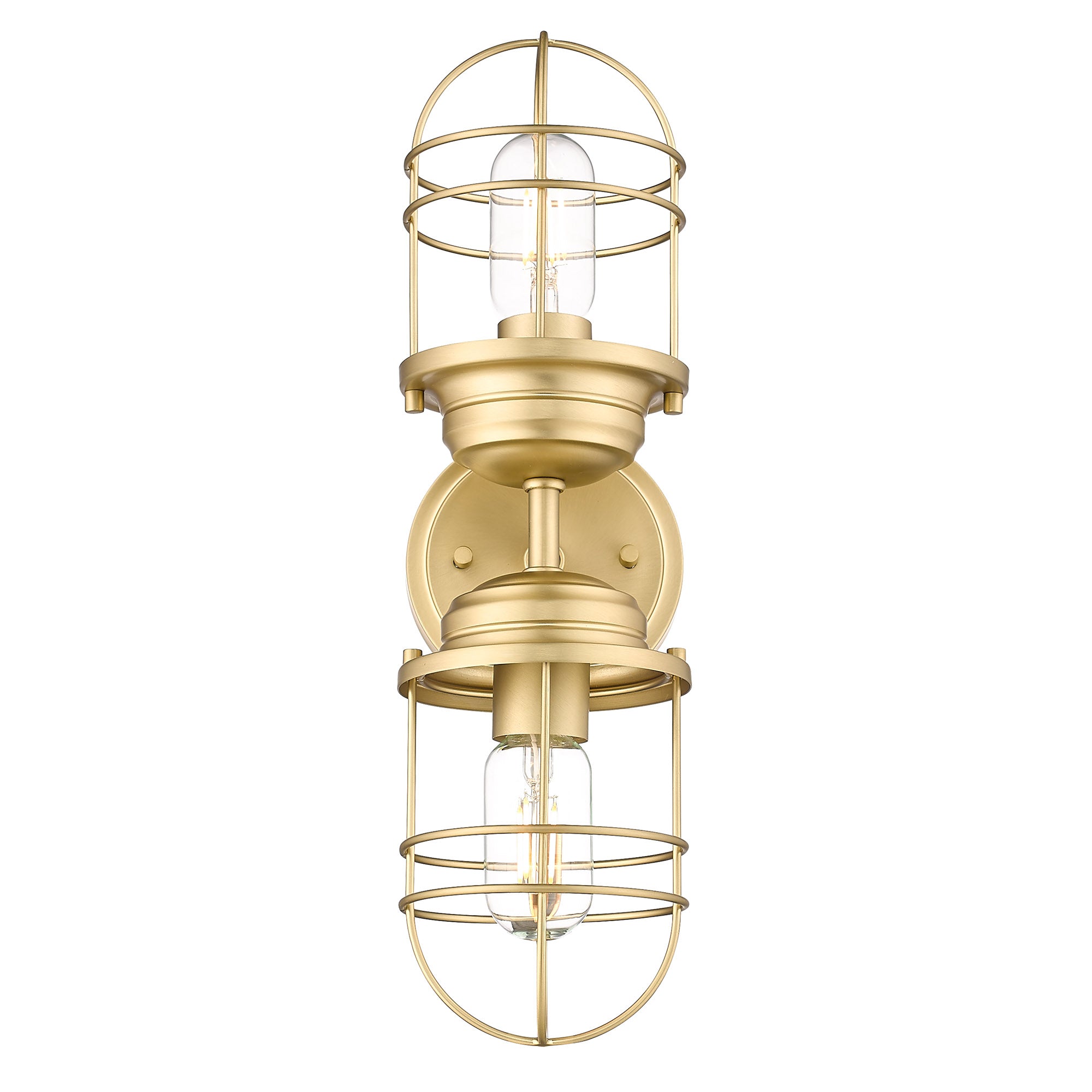 Golden Lighting Seaport 2-light Vanity in Brushed Champagne Brass - - Golden Lighting