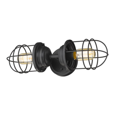 Golden Lighting Seaport 2-light Vanity in Matte Black - - Golden Lighting