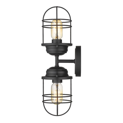 Golden Lighting Seaport 2-light Vanity in Matte Black - - Golden Lighting