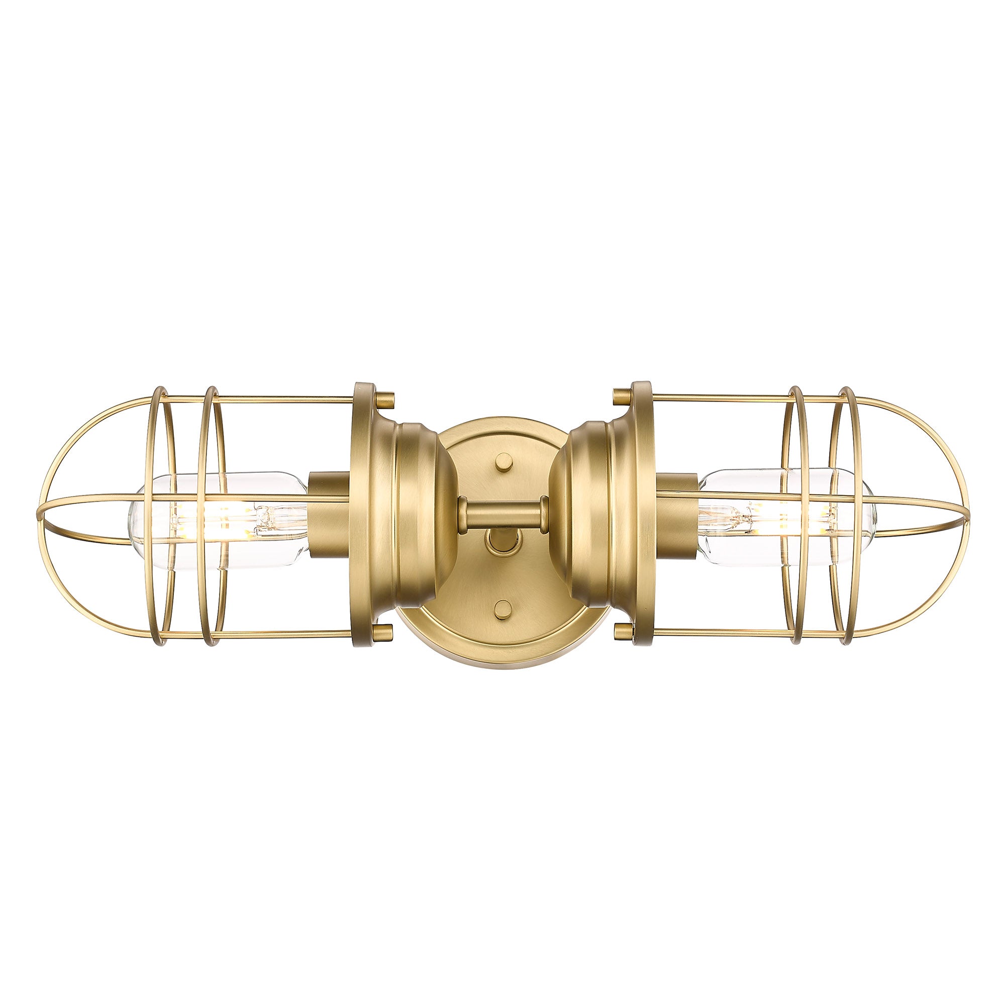 Seaport 2-Light Wall Sconce in Brushed Champagne Bronze - Default Title - Golden Lighting