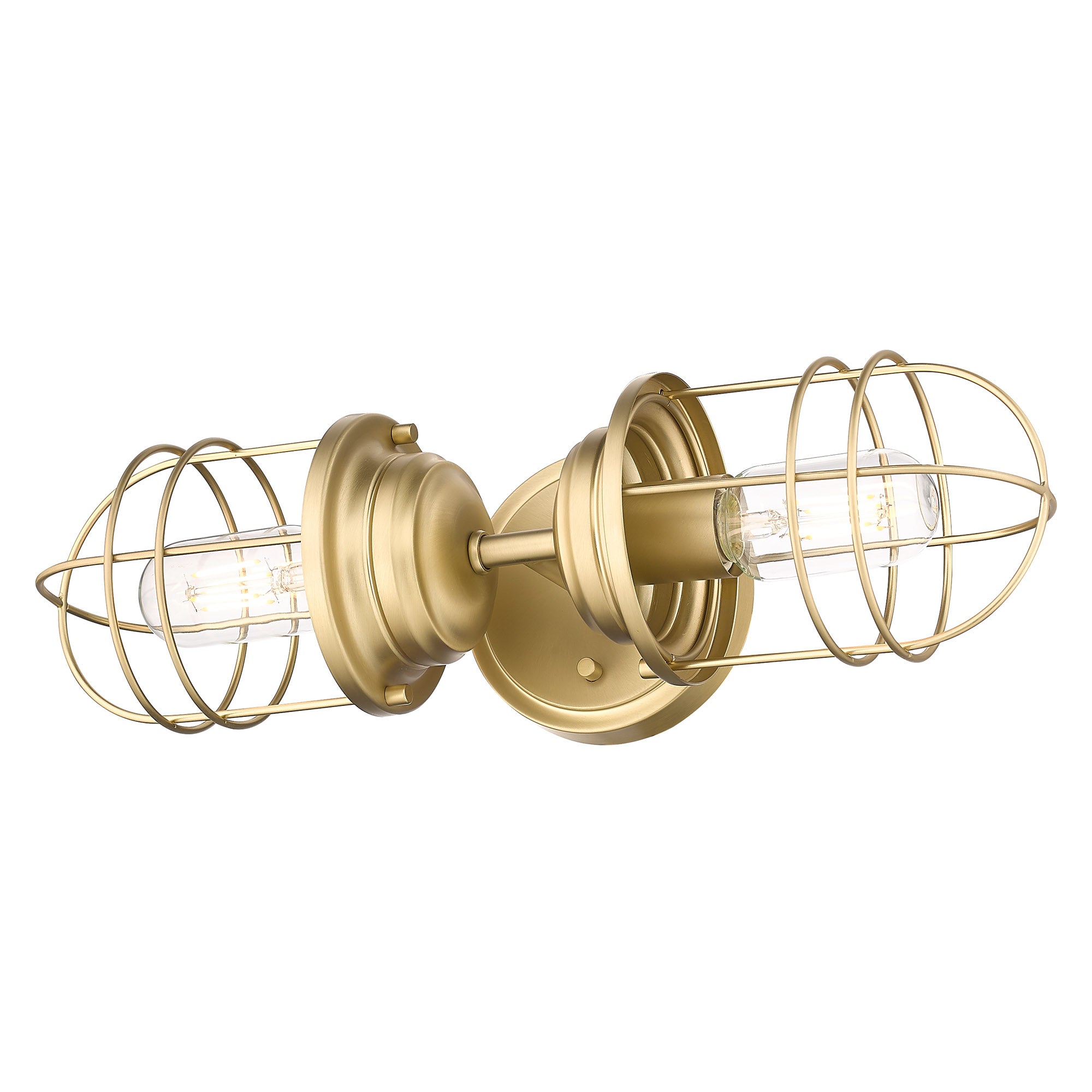 Seaport 2-Light Wall Sconce in Brushed Champagne Bronze - - Golden Lighting