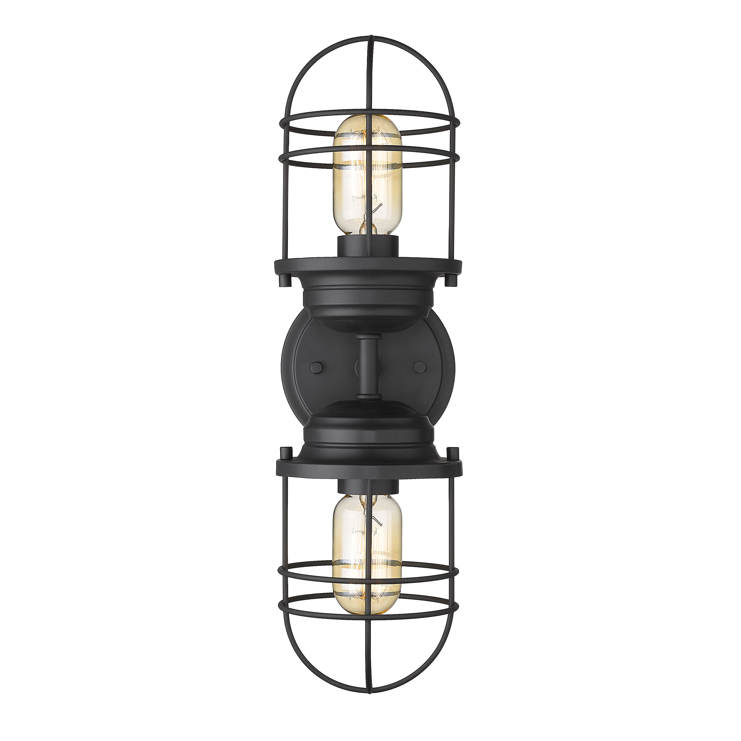 Golden Lighting Seaport 2-light Vanity in Matte Black