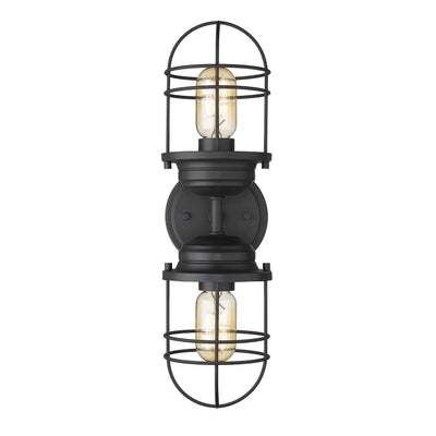 Golden Lighting Seaport 2-light Vanity in Matte Black - Default Title - Golden Lighting