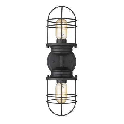 Golden Lighting Seaport 2-light Vanity in Matte Black