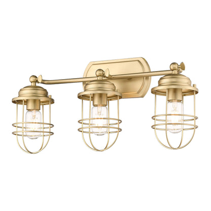 Golden Lighting Seaport 3-light Vanity in Brushed Champagne Brass - - Golden Lighting