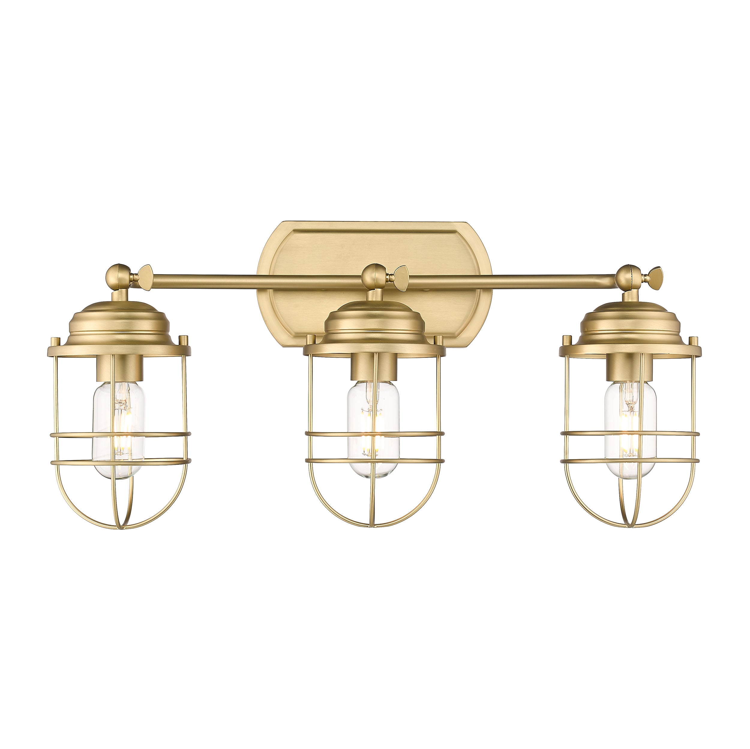 Golden Lighting Seaport 3-light Vanity in Brushed Champagne Brass - - Golden Lighting