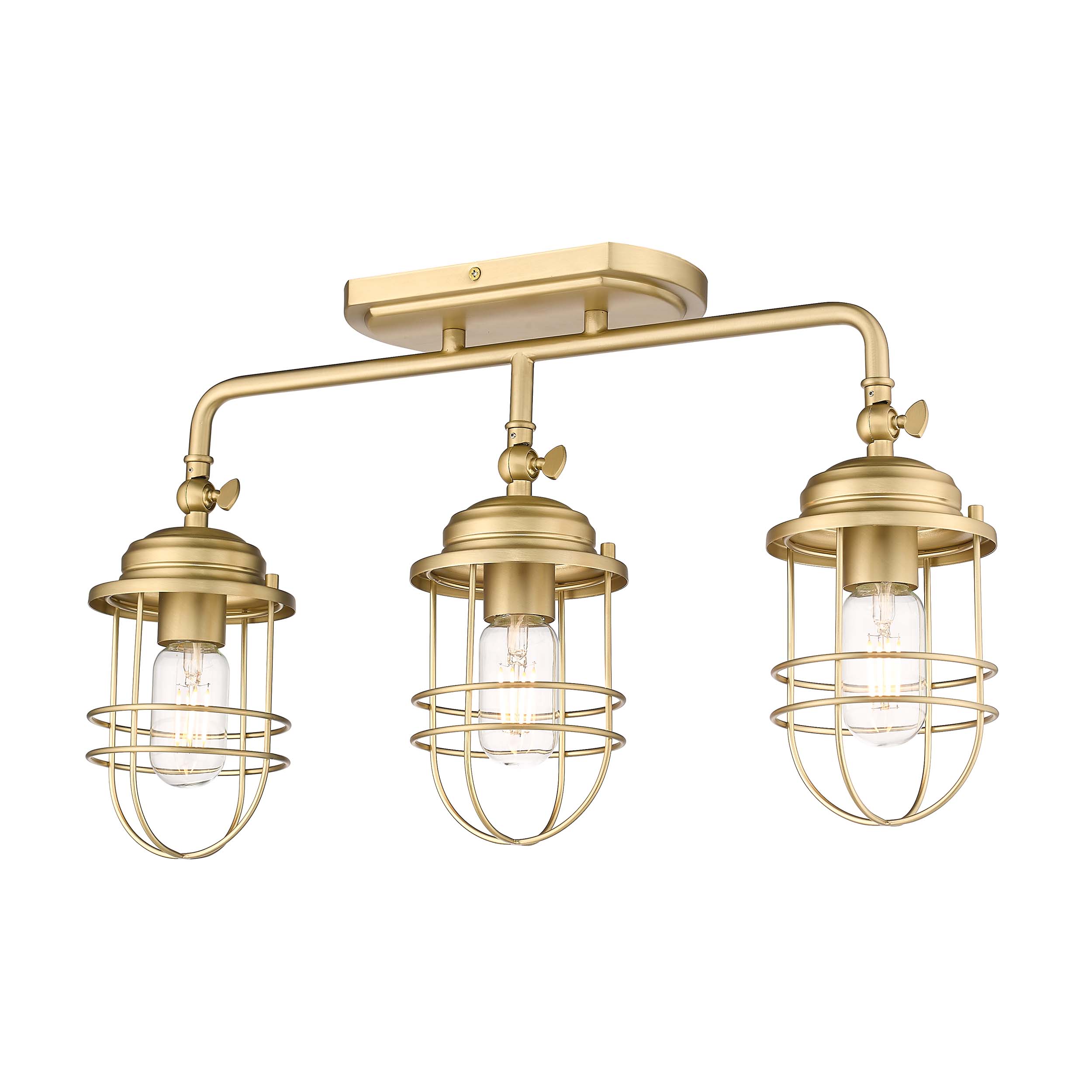 Golden Lighting Seaport 3-light Vanity in Brushed Champagne Brass - - Golden Lighting
