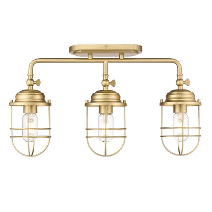 Golden Lighting Seaport 3-light Vanity in Brushed Champagne Brass - - Golden Lighting