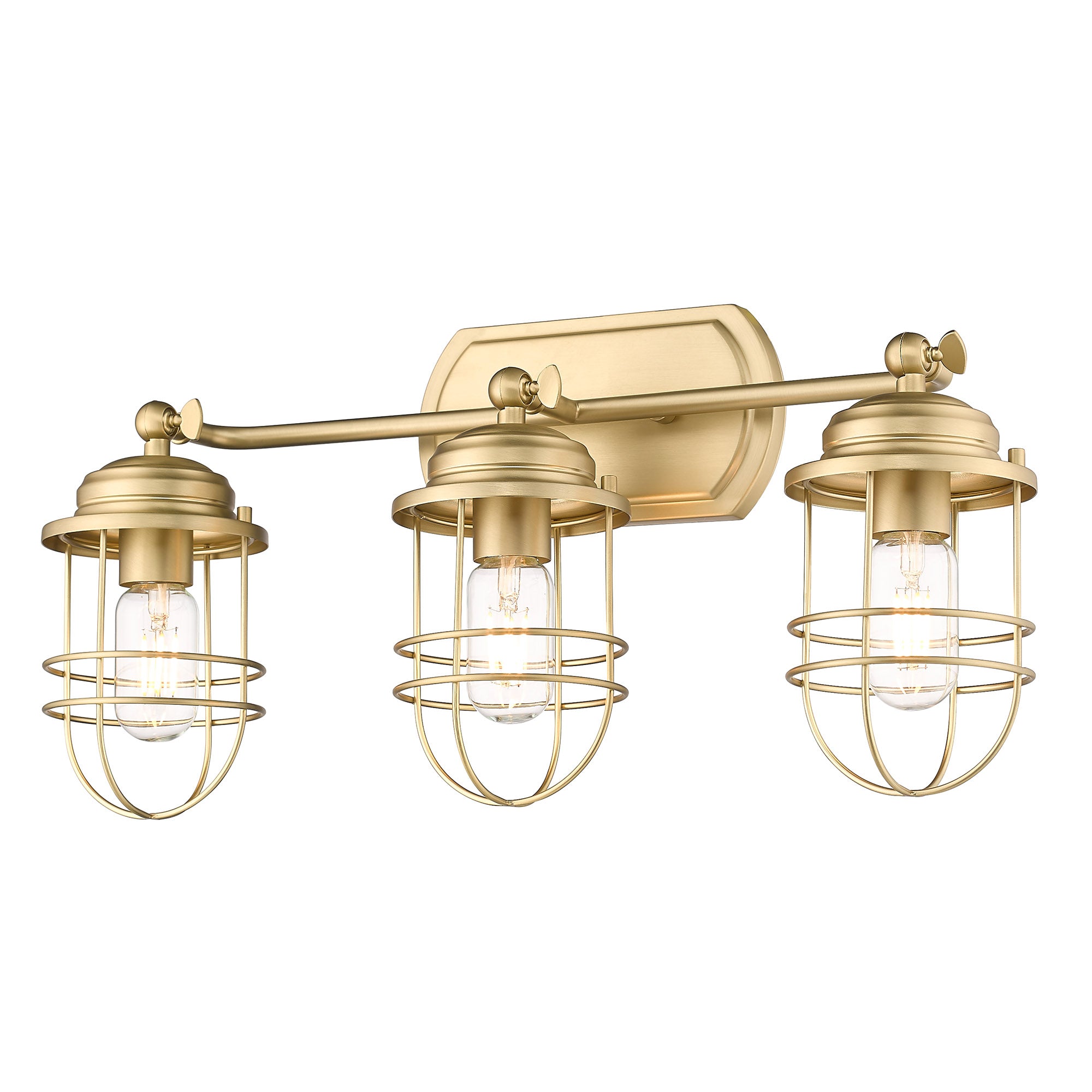 Seaport 3-Light Bath Vanity in Brushed Champagne Bronze - - Golden Lighting