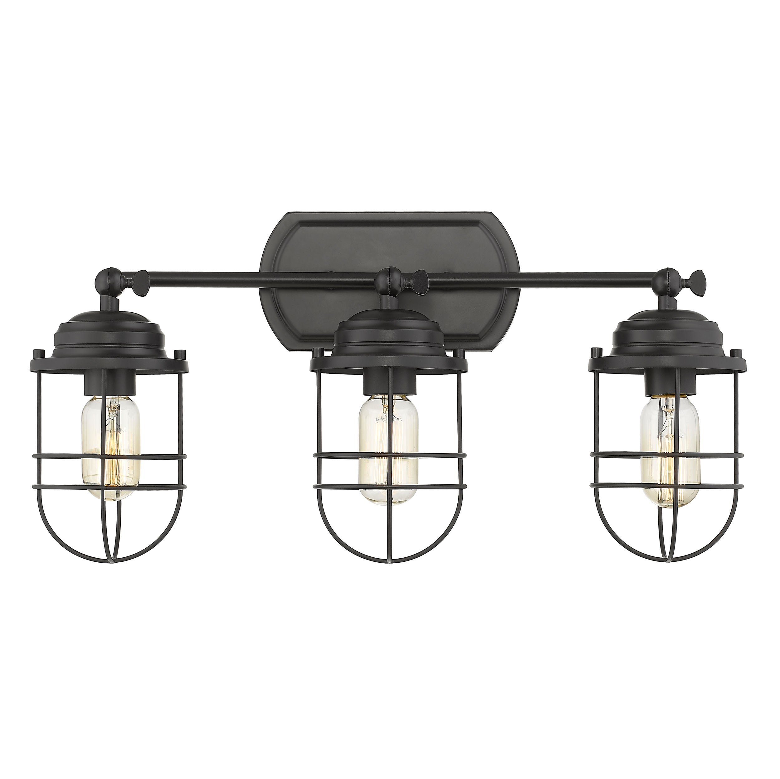 Golden Lighting Seaport 3-light Vanity in Matte Black - - Golden Lighting