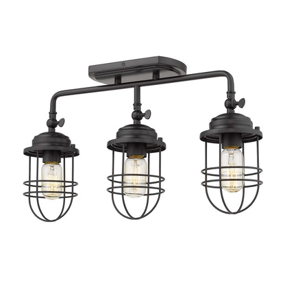 Golden Lighting Seaport 3-light Vanity in Matte Black - - Golden Lighting