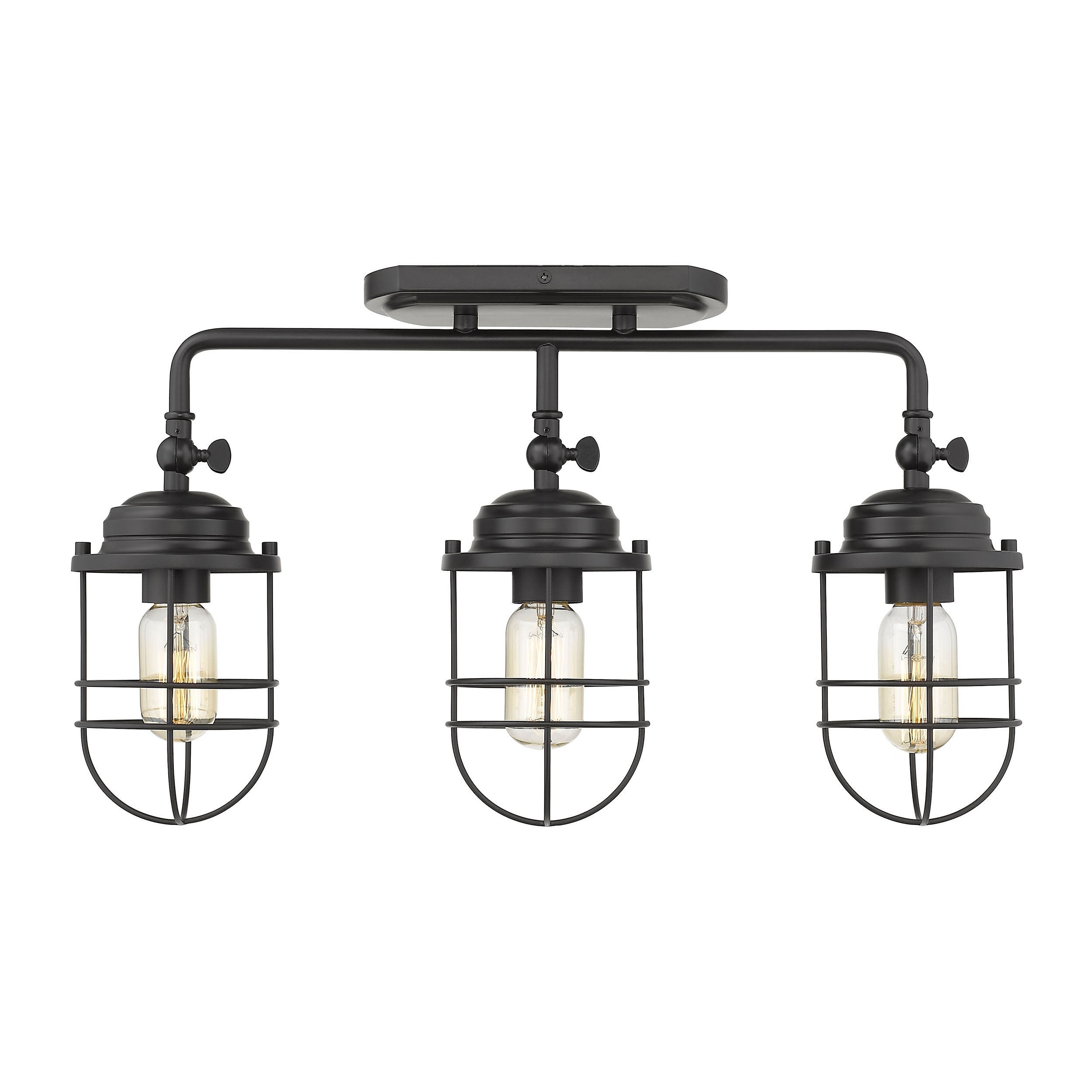 Golden Lighting Seaport 3-light Vanity in Matte Black - - Golden Lighting