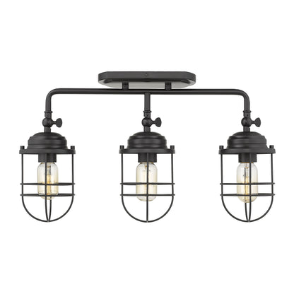 Golden Lighting Seaport 3-light Vanity in Matte Black - - Golden Lighting