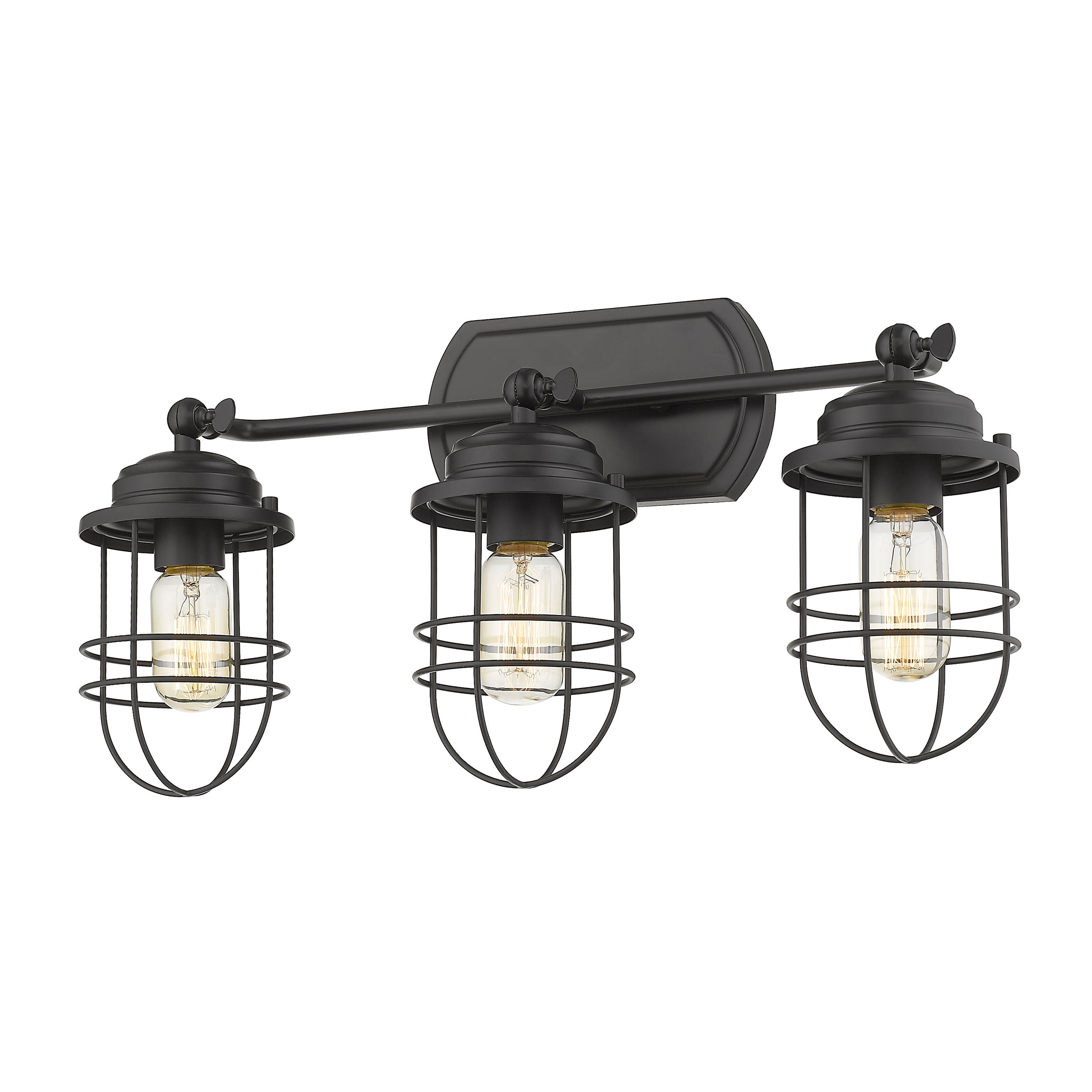 Golden Lighting Seaport 3-light Vanity in Matte Black