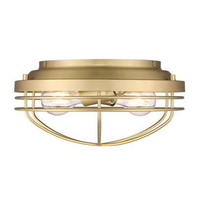 Golden Lighting Seaport 2-light Flush Mount in Brushed Champagne Brass - - Golden Lighting