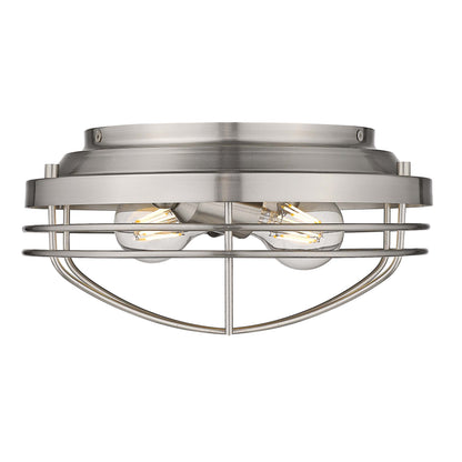 Golden Lighting Seaport 2-light Flush Mount in Pewter - - Golden Lighting
