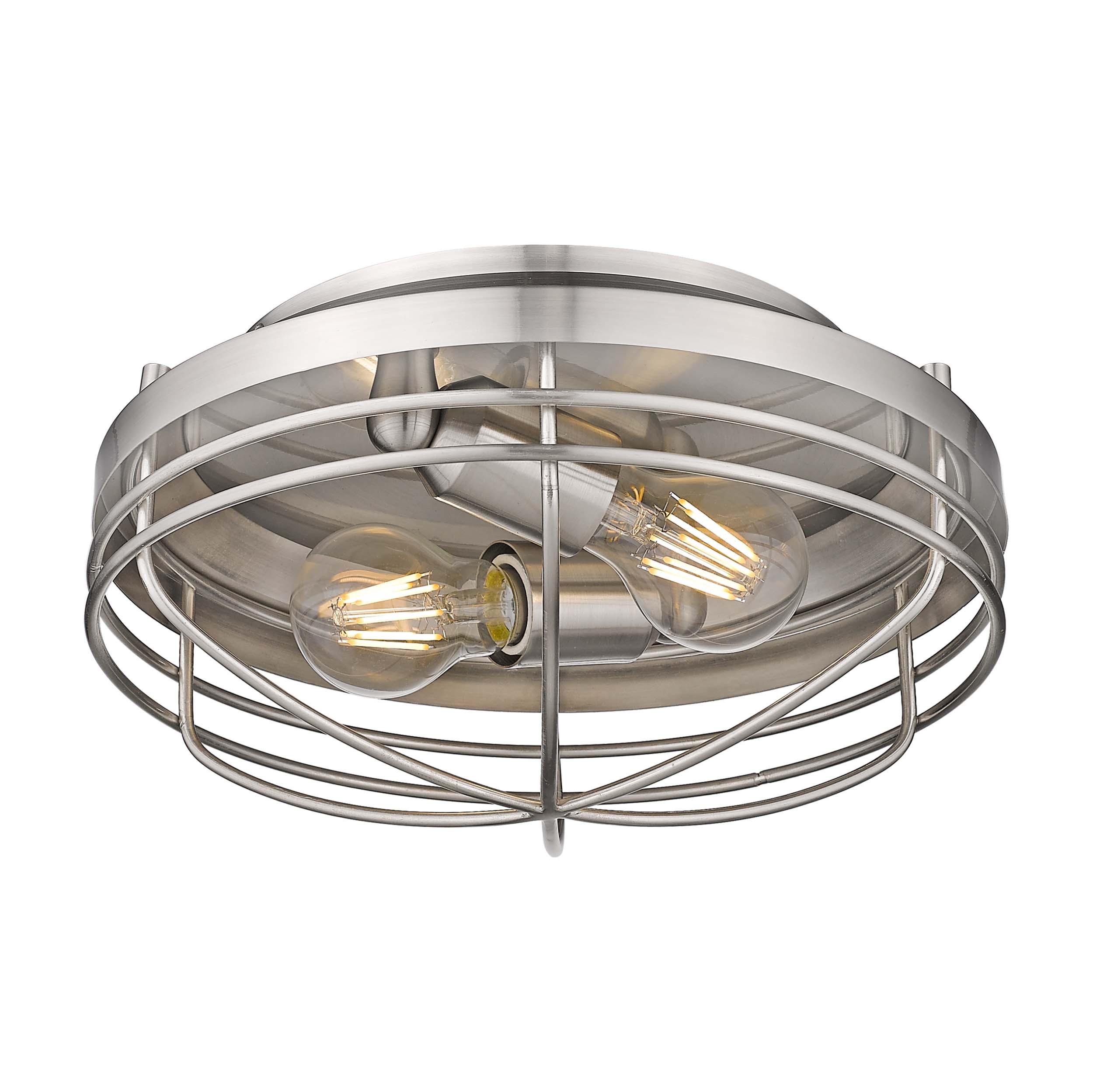 Golden Lighting Seaport 2-light Flush Mount in Pewter - - Golden Lighting