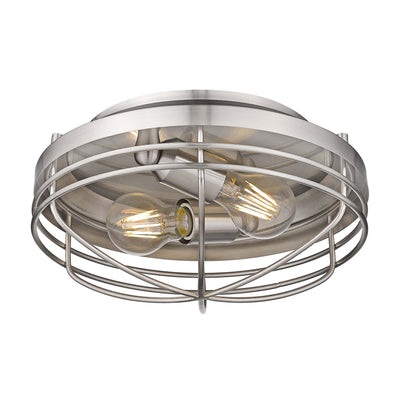 Golden Lighting Seaport 2-light Flush Mount in Pewter - - Golden Lighting