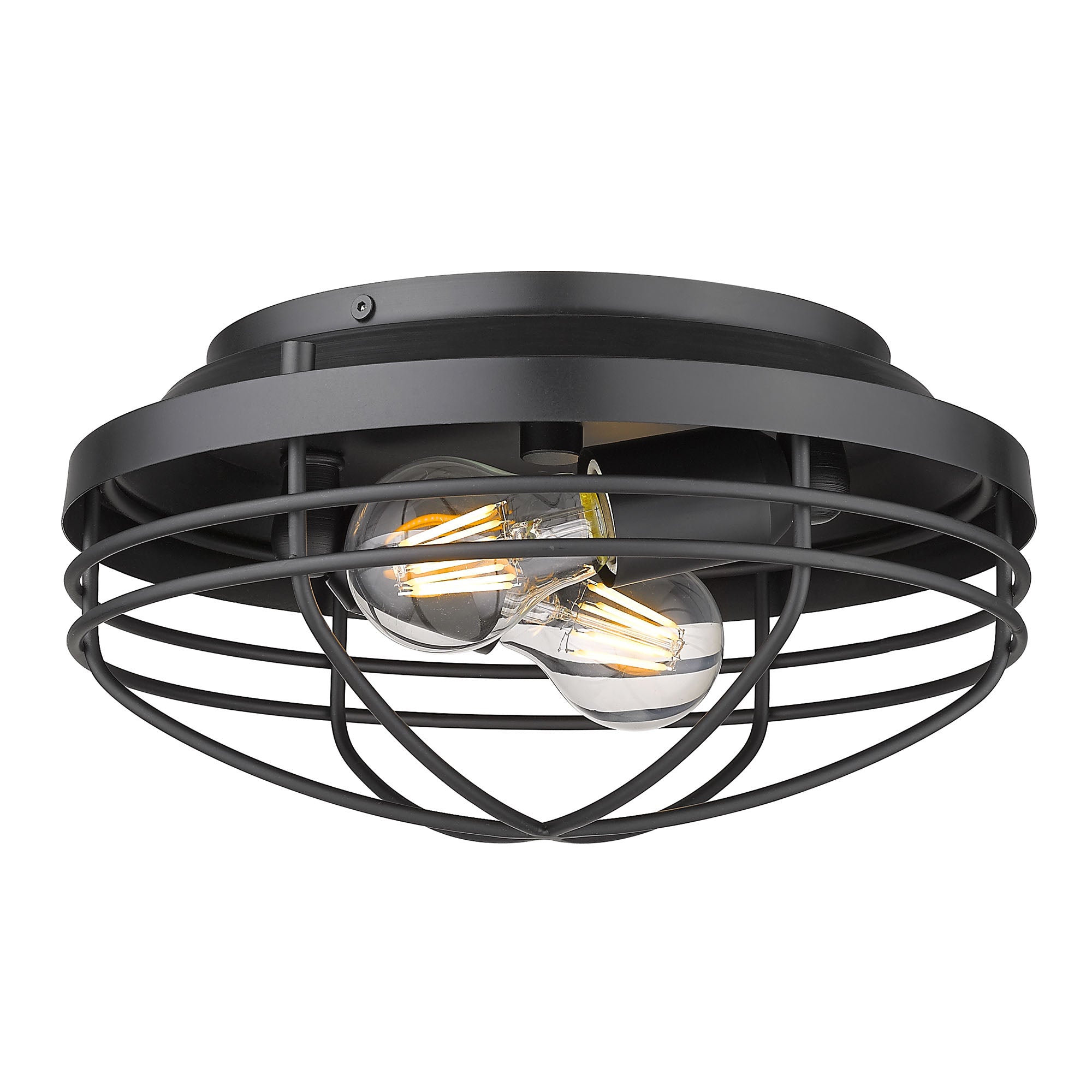 Seaport Flush Mount in Matte Black - - Golden Lighting