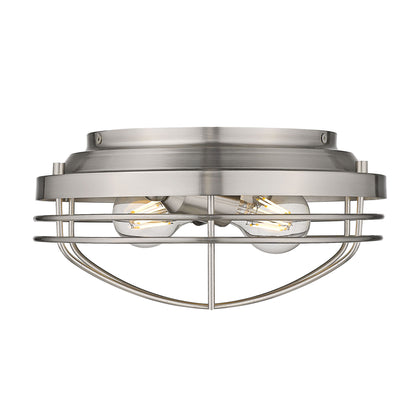 Seaport Flush Mount in Silver - Pewter / Pewter / Silver - Golden Lighting