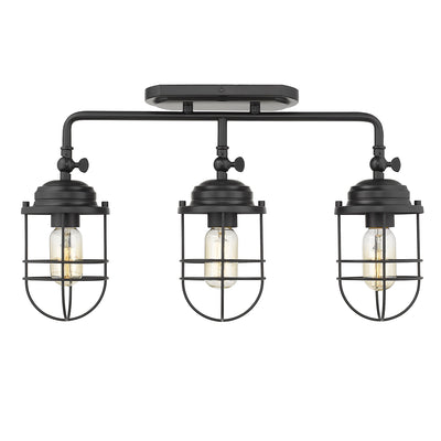Golden Lighting Seaport 3-light Semi-Flush Mount in Matte Black - Default Title - Golden Lighting