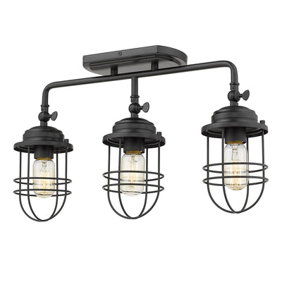 Golden Lighting Seaport 3-light Semi-Flush Mount in Matte Black - - Golden Lighting