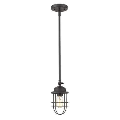 Golden Lighting Seaport 1-light Pendant in Matte Black - - Golden Lighting