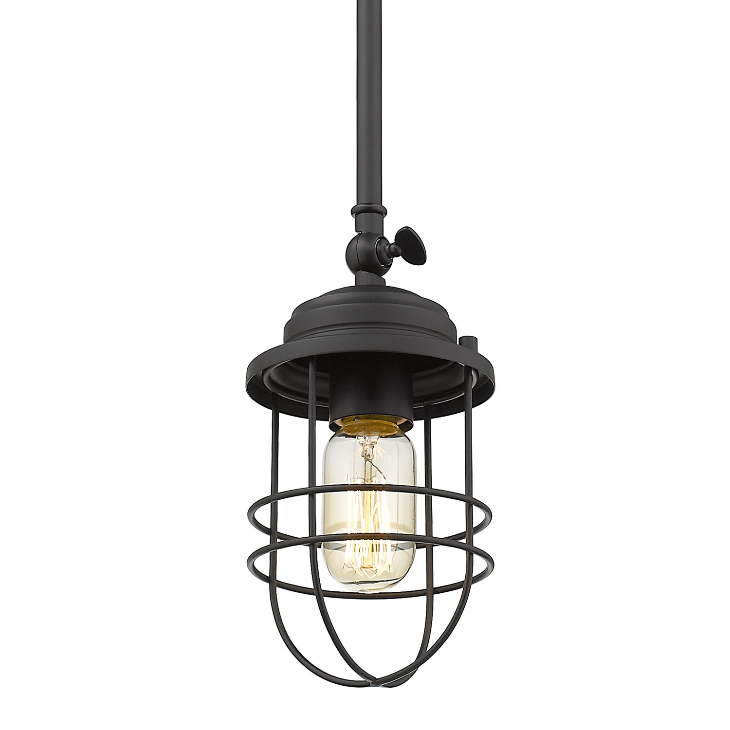 Golden Lighting Seaport 1-light Pendant in Matte Black
