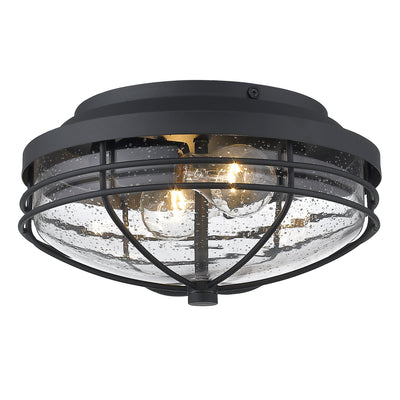 Golden Lighting Seaport 2-light Outdoor Ceiling in Natural Black - Default Title - Golden Lighting