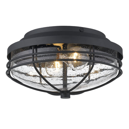 Golden Lighting Seaport 2-light Outdoor Ceiling in Natural Black - Default Title - Golden Lighting