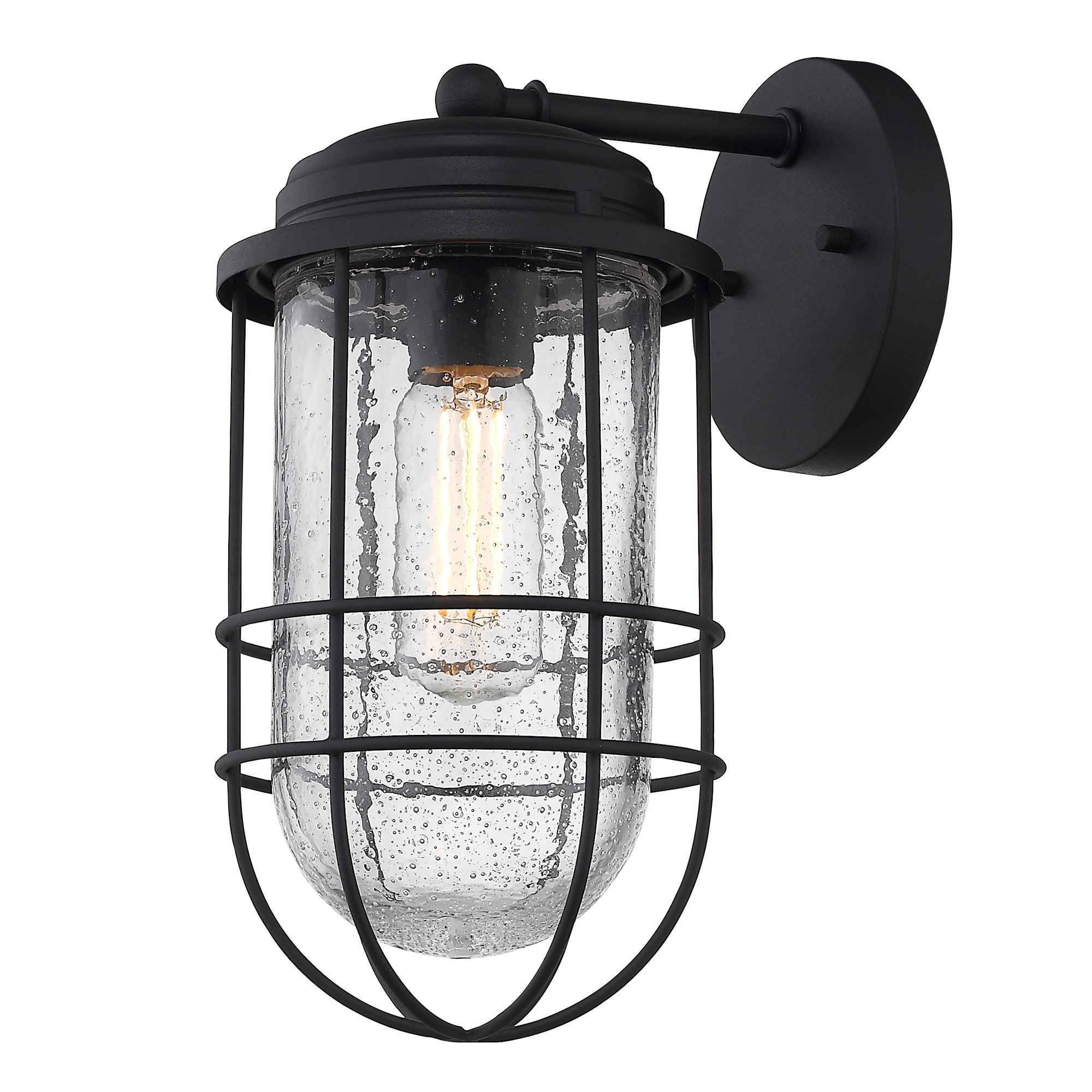 Golden Lighting Seaport 1-light 6in Outdoor Wall in Natural Black - - Golden Lighting